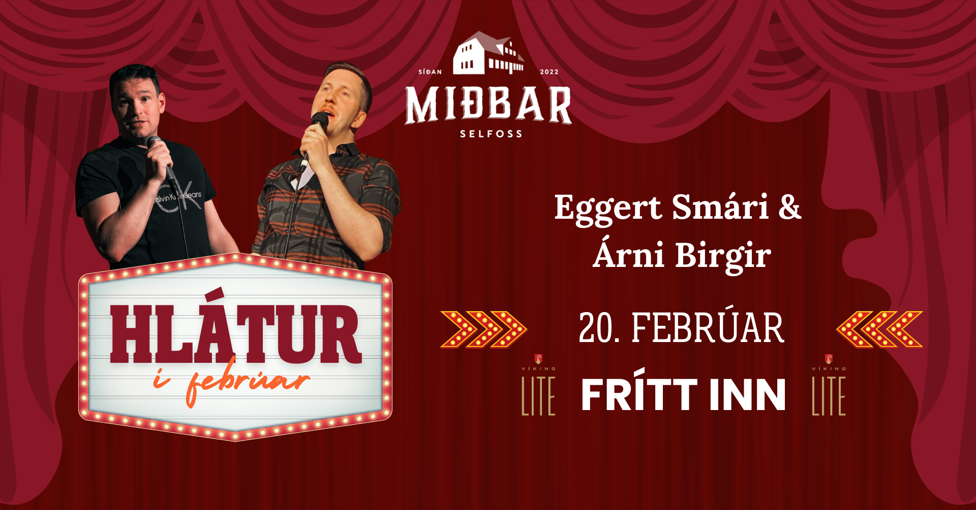 Eggert Smári og Árni Birgir á Miðbar Selfossi - Stand up grín